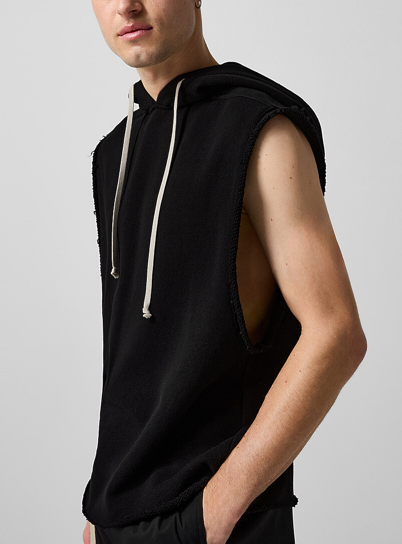 Frayed sleeveless hooded sweatshirt product image 2