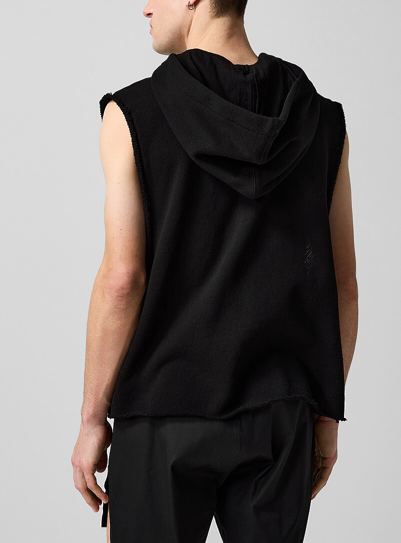 Frayed sleeveless hooded sweatshirt product image 3