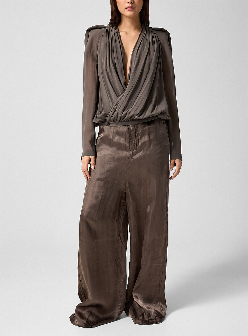 Wide-leg satiny pant product image (primary)