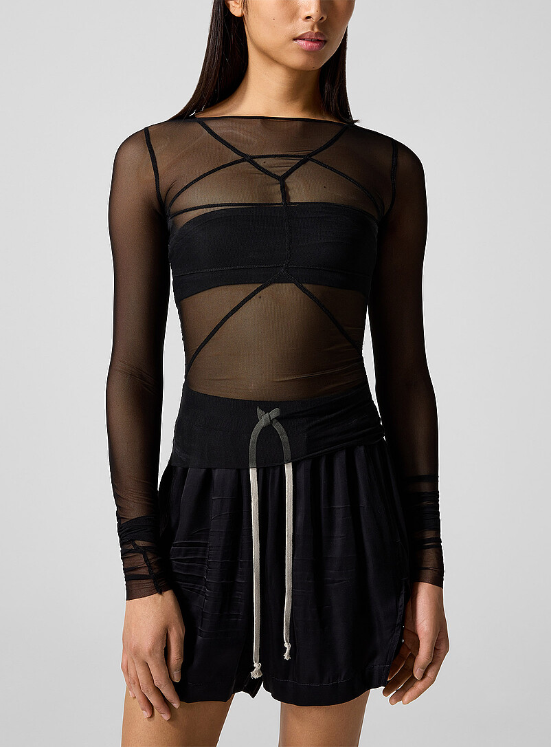 Temple Sheer Long-Sleeve Top