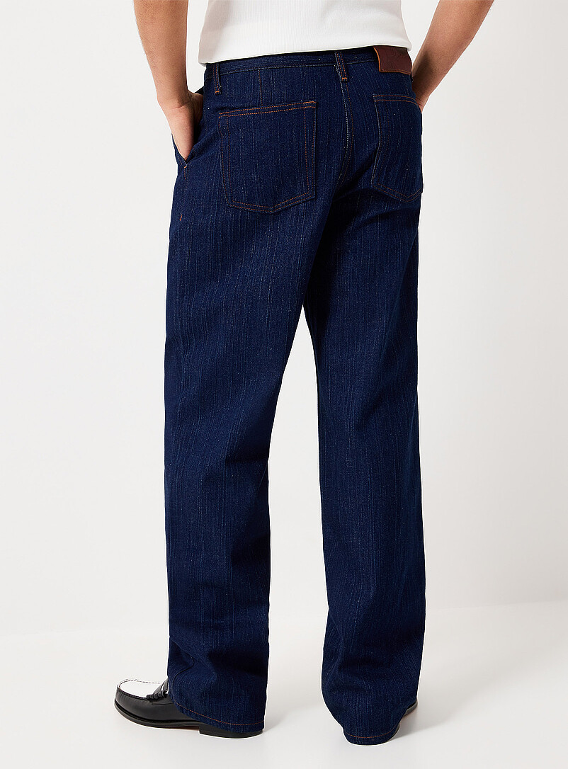 Textured denim pleated jean Straight fit product image 3