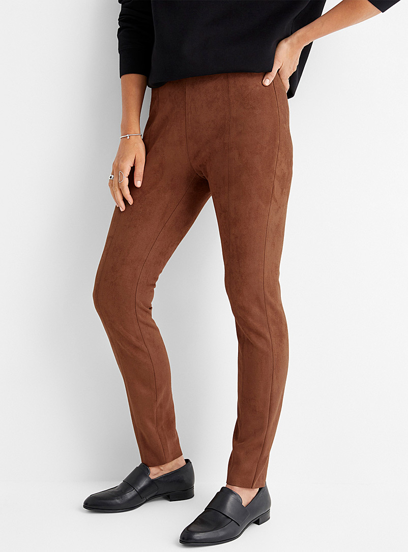 Contemporaine Copper brown  Faux-suede legging for women
