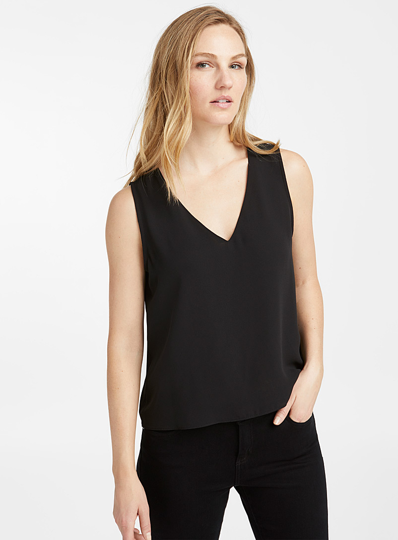 Recycled crepe V-neck camisole | Contemporaine | Women's Blouses | Simons
