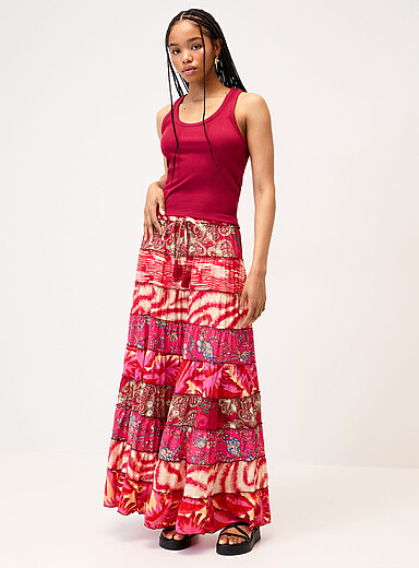 La jupe paysanne motif paisley color&eacute;