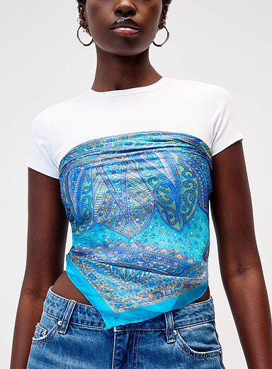 Paisley pattern pure silk scarf