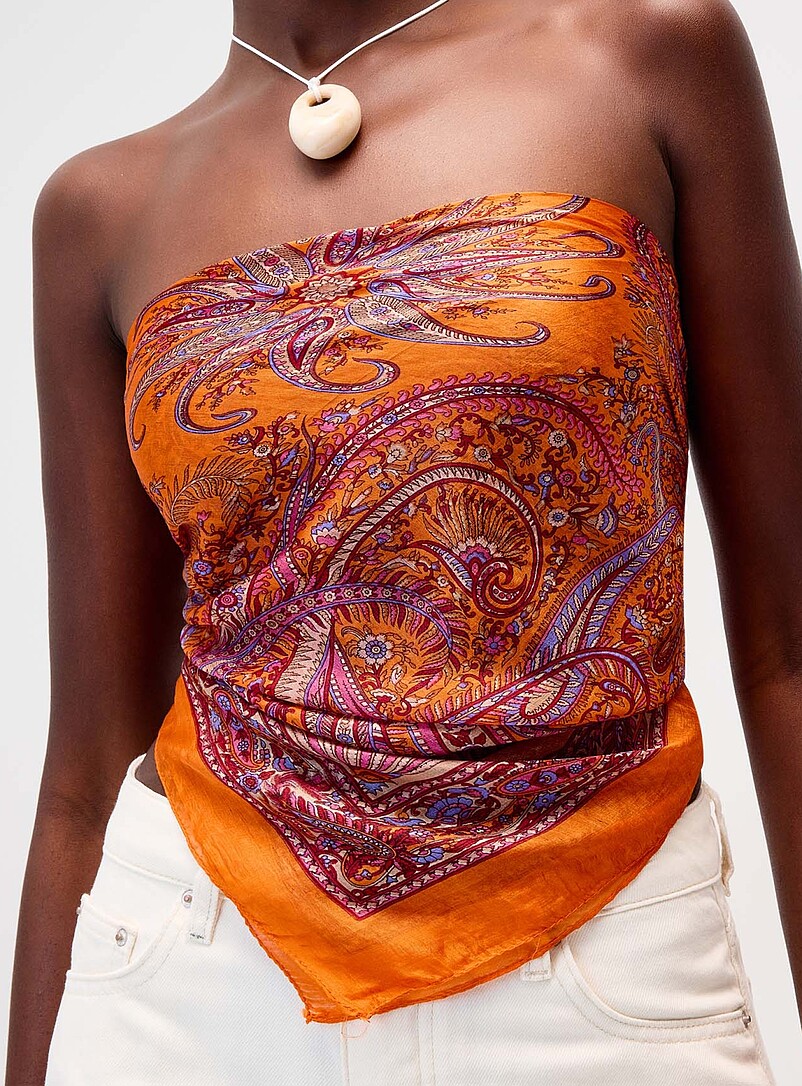 Twik: Le foulard paisley pure soie Sarcelle - Turquoise pour femme