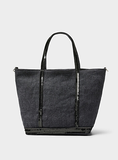 Le petit sac fini denim &agrave; paillettes