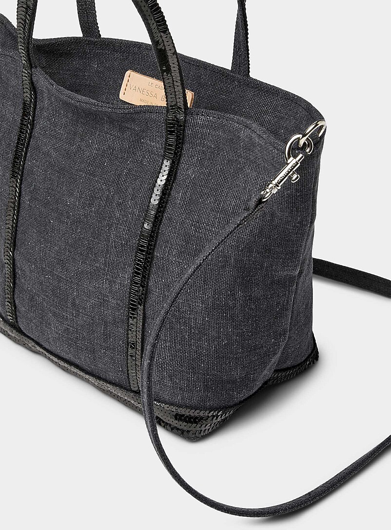 Vanessa Bruno Black Sequined denim-effect small bag for women