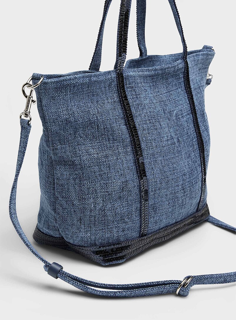 Vanessa Bruno Black Sequined denim-effect small bag for women