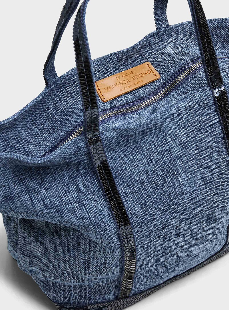 Vanessa Bruno Black Sequined denim-effect small bag for women
