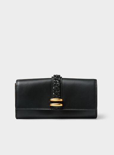 Le portefeuille pliable cuir bride tress&eacute;e Compagnon
