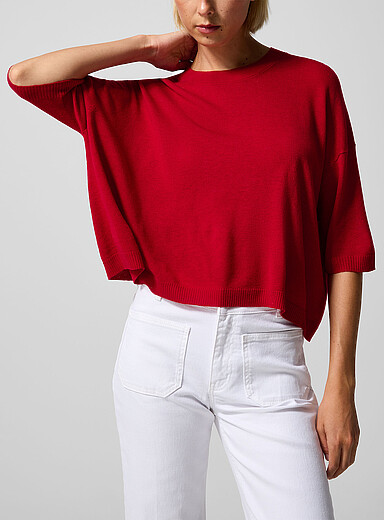 Vanessa Bruno: Le chandail ample fin tricot Deliah Rouge pour femme