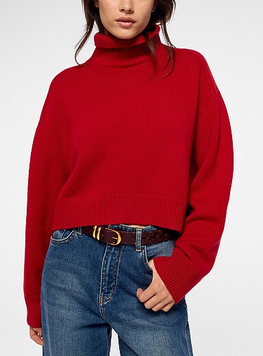 Vanessa Bruno Red Ballerine merino and yak wool turtleneck sweater for women