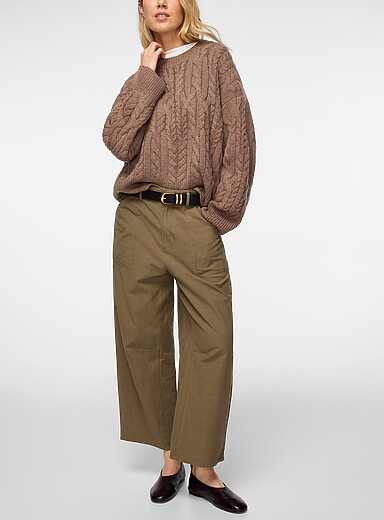 Vanessa Bruno Brown Wool and cashmere cable-knit sweater for women