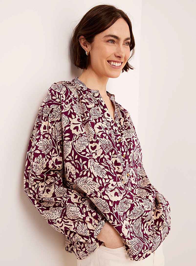 Vanessa Bruno: La blouse coton jardin prune Nipola Pourpre pour femme