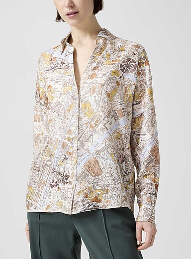 Vanessa Bruno: La blouse en m&eacute;lange de soie Druyat Miel - Chameau pour femme