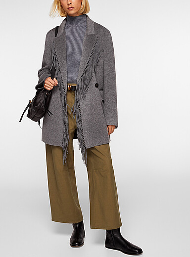 Helenka fringed felted blazer