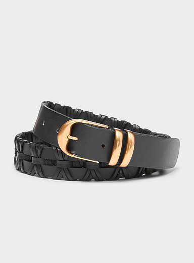 La ceinture cuir boucl&eacute; boucle D allong&eacute;e