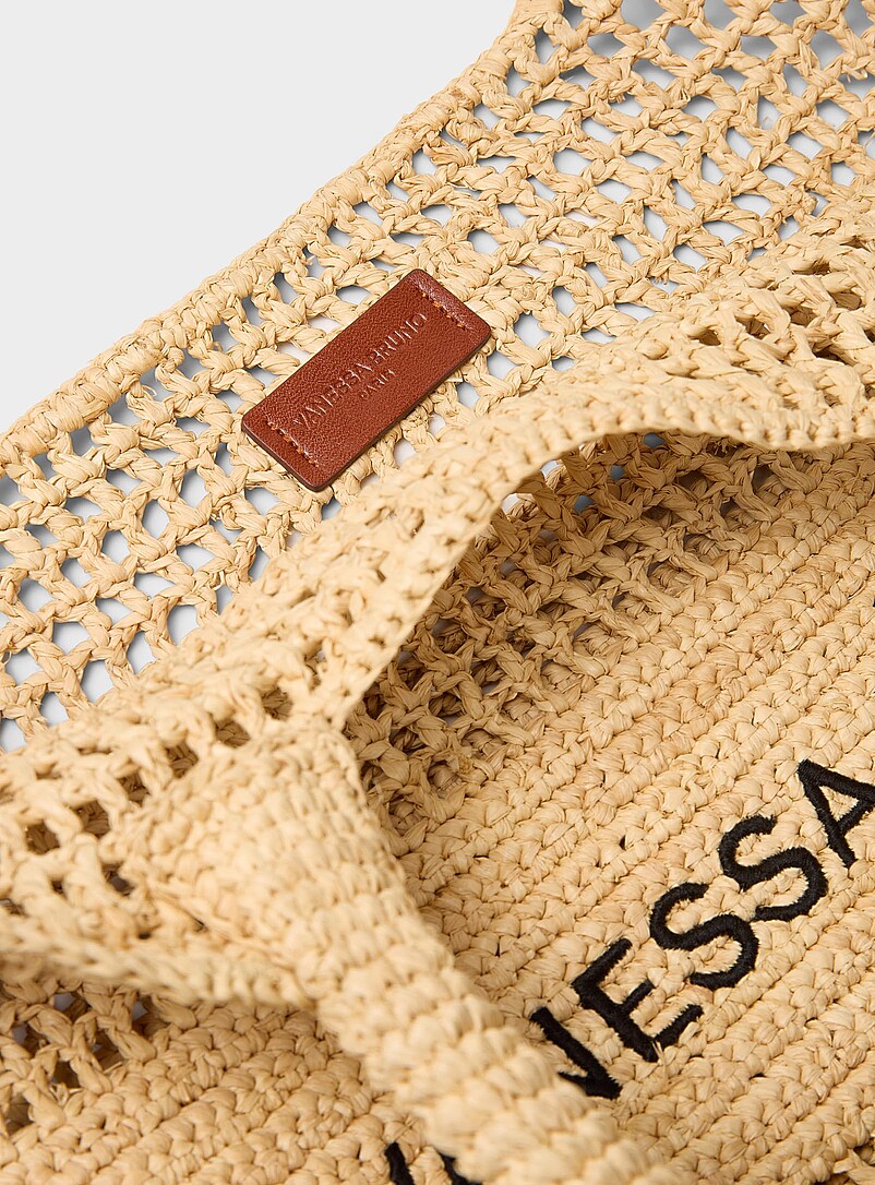 Openwork braided raffia tote product image 3