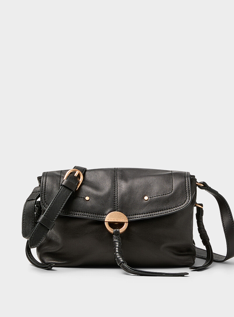 Ebony supple leather crossbody bag product image (primary)