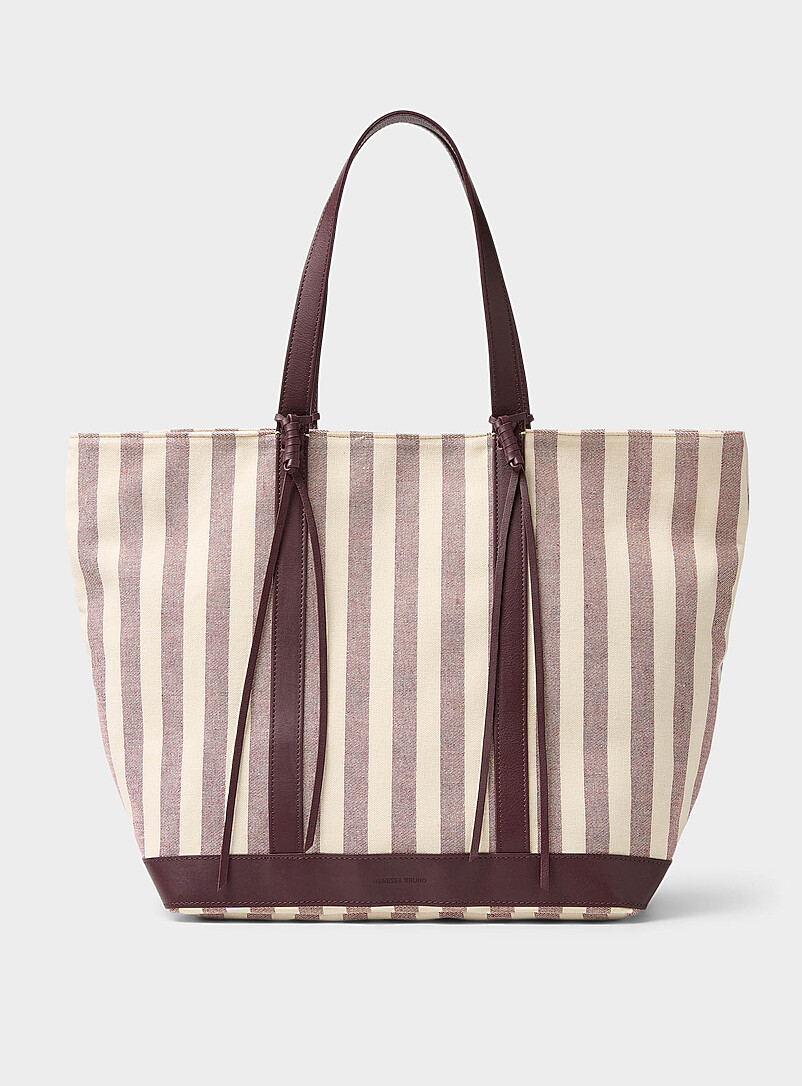 Tasselled Striped Tote Bag