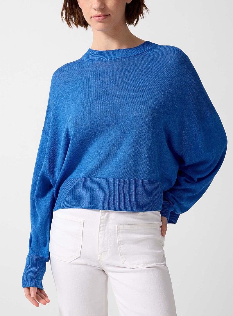 Giacoppo Cobalt Fluid Knit Sweater