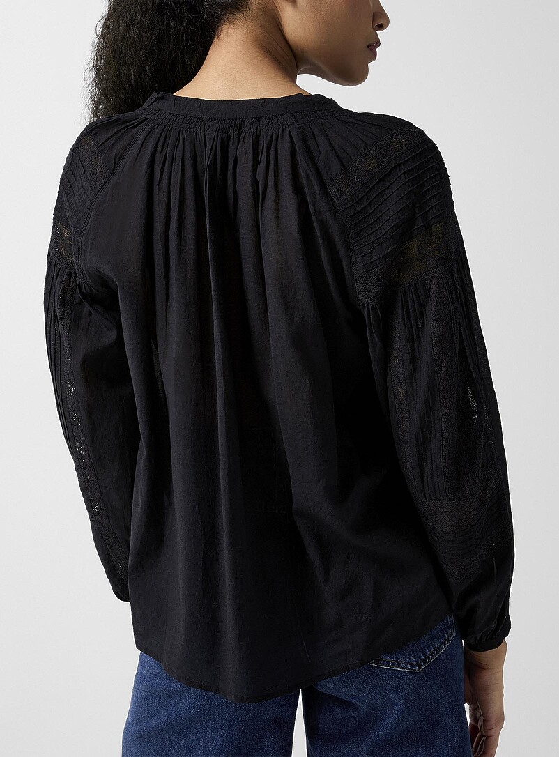 Openwork lace black blouse product image 3