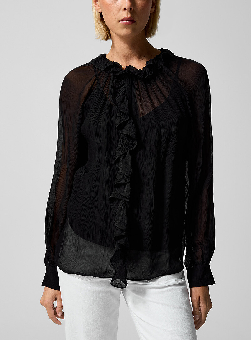 Sheer And Textured Blouse