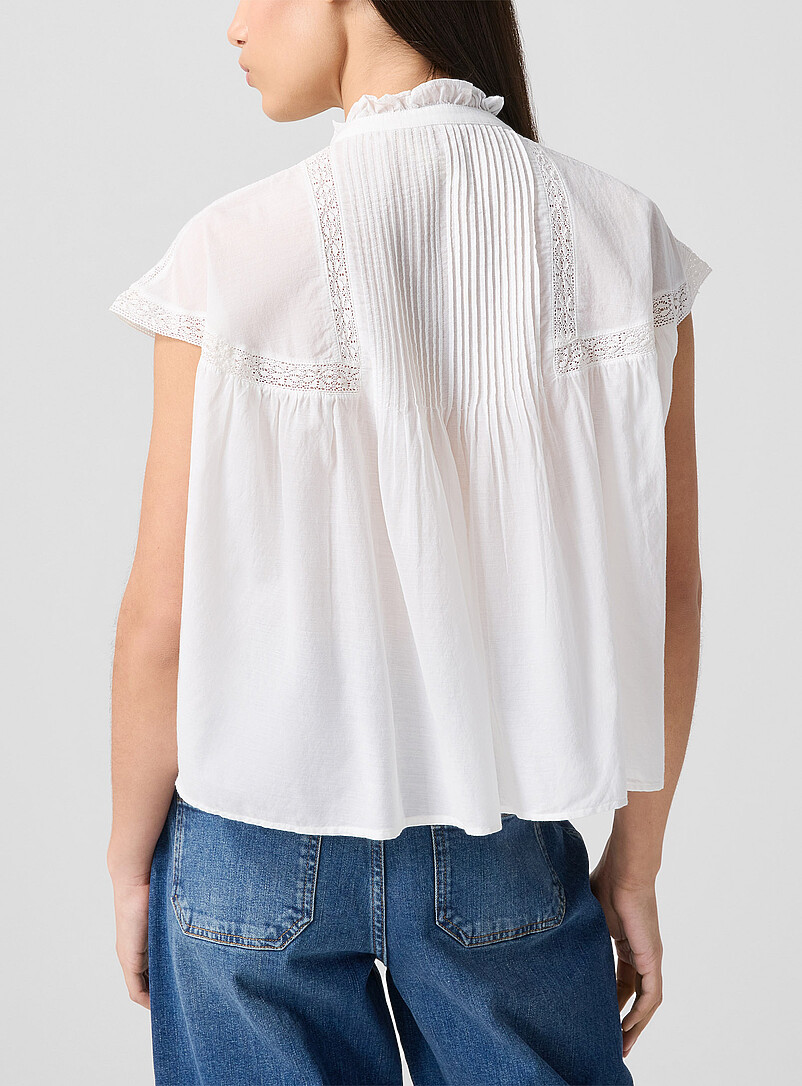 Ganu button-loop fastening embroidered cotton blouse product image 3