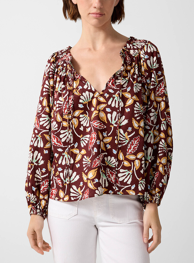 Botanical Shapes Peasant Blouse