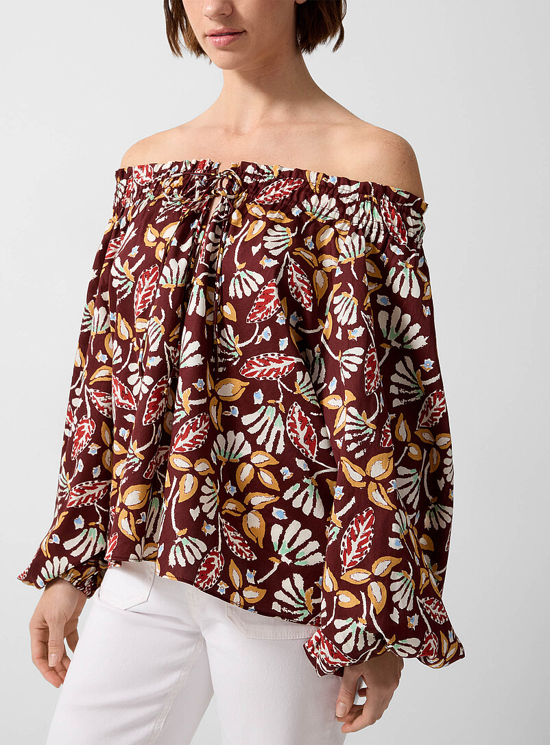 Botanical shapes peasant blouse product image 2