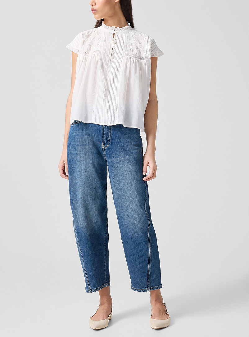 Caleb High-Waisted Barrel-Leg Jeans