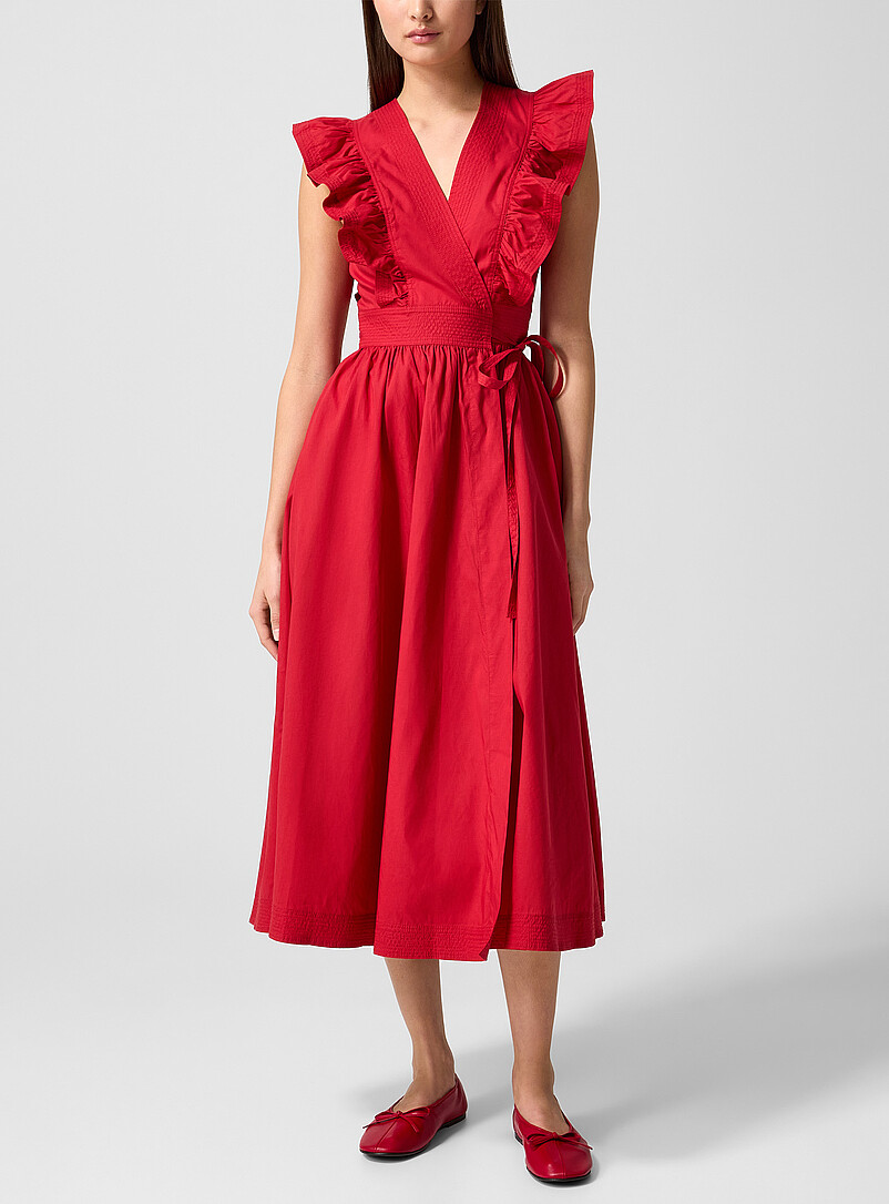 Ermione Ruffled Crossover Dress