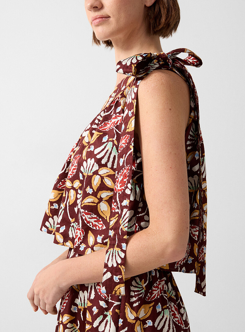 Botanical shapes tiered one-shoulder maxi dress product image 2