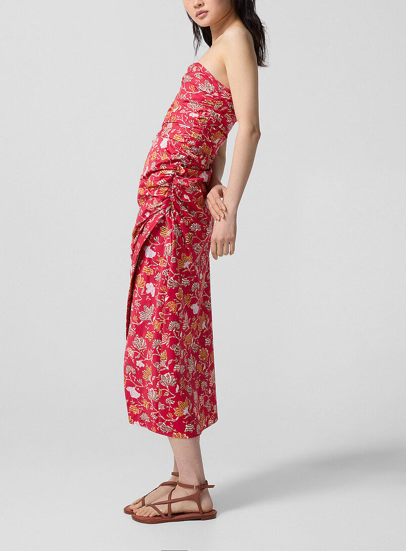 Cléopâtre draped strapless midi dress product image 2