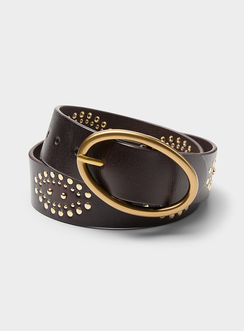 Studded Leather Western Belt