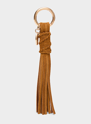 La breloque de sac cuir &agrave; franges