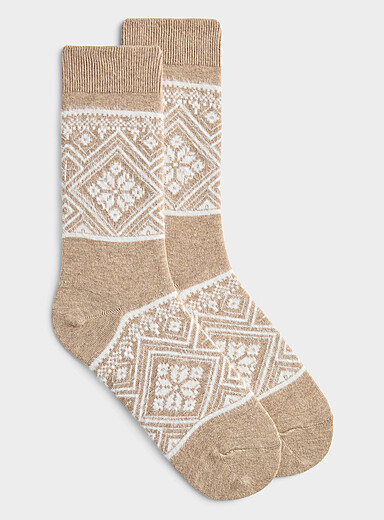 La chaussette motif Fair Isle poilu  <b>Collection exclusive d'Italie</b>