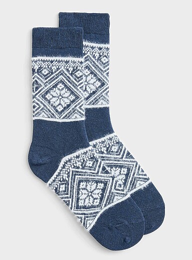 La chaussette motif Fair Isle poilu  <b>Collection exclusive d'Italie</b>