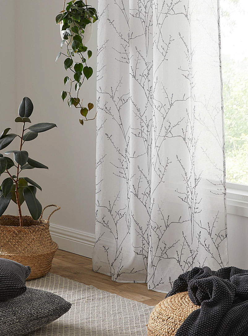 Simons Maison Dark Grey Fall branches voile curtain 2 sizes available