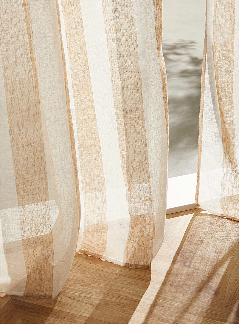 Simons Maison Medium Brown Parasol-stripe sheer curtain 140 x 220 cm