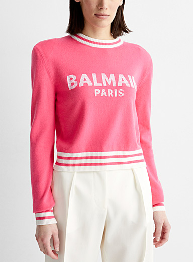 Cropped logo sweater | Balmain | Shop Women's Designer Balmain Online ...