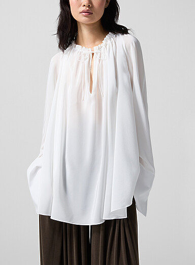 Balmain White Silk crepe blouse for women