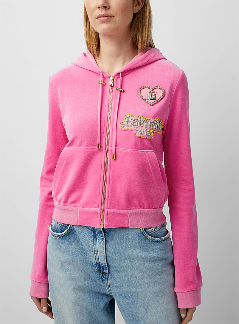 Balmain Pink Balmain x Barbie velvet sweatshirt for women
