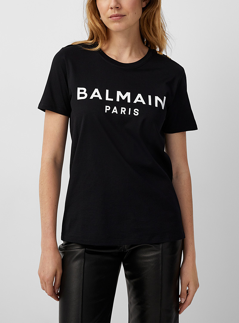 Balmain: Le t-shirt signature Noir pour femme