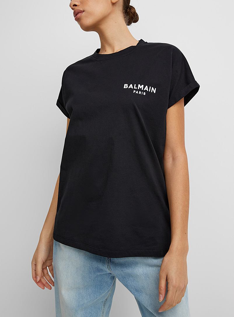 Balmain: Le t-shirt signature Noir pour femme