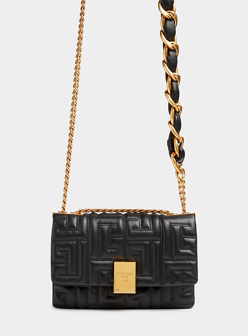 Balmain Black Quilted labyrinth bag for women