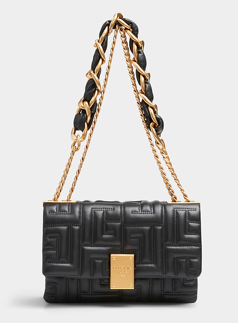 Balmain Black Quilted labyrinth bag for women