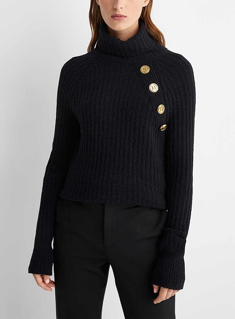 Signature buttons turtleneck sweater 