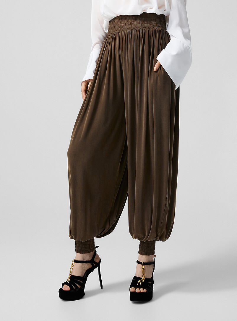 Velvety draped jersey balloon pants product image 2